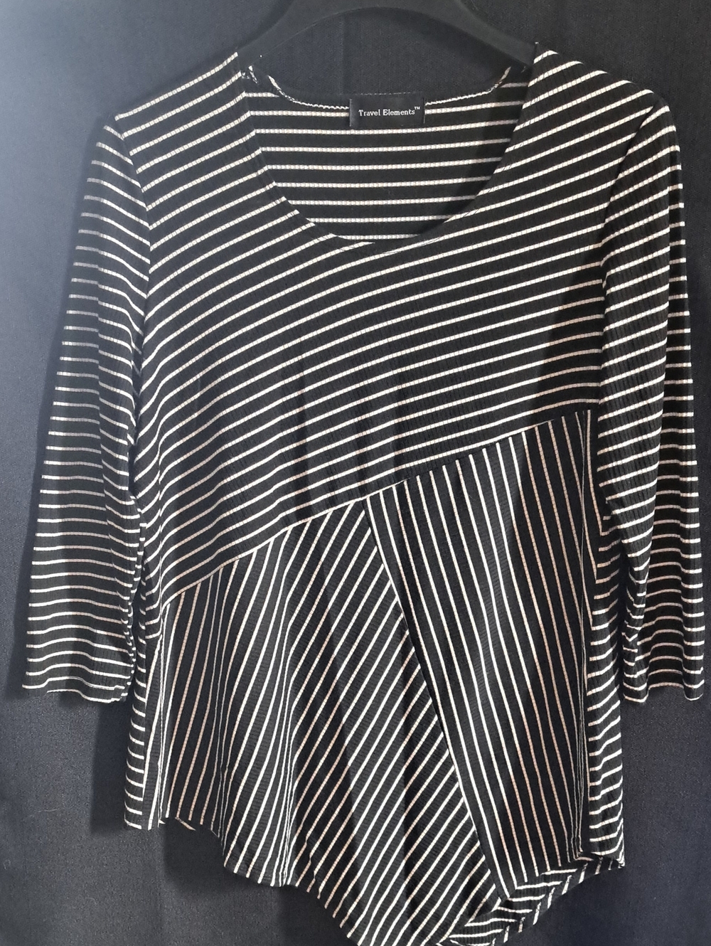 Black & White Striped Women’s Crew Neck Top